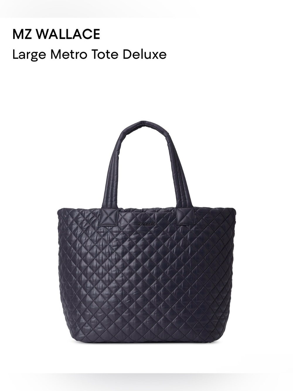 MZ Wallace LG Metro Tote Deluxe. Black. 
Missing Strap.